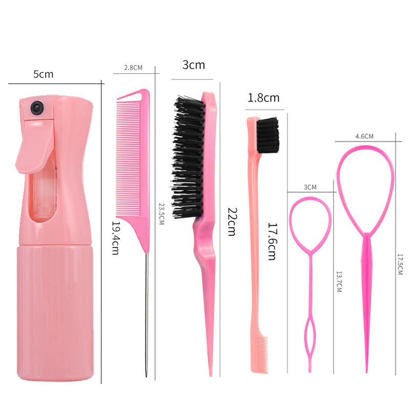 Pink hair-pulling pin 6-piece set