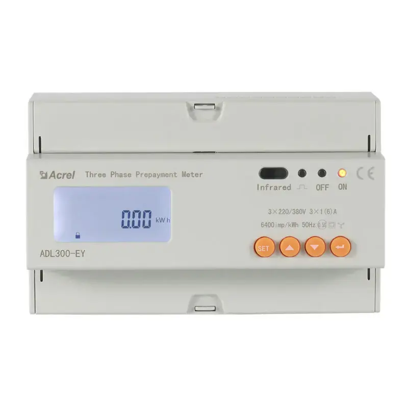 Medidor de energía de prepago trifásico con salida de relé, dispositivo de monitoreo de energía eléctrica RS485