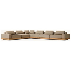 Ngoài Trời Vườn Bọc Đệm Cắt Rắn Gỗ Tếch Sofa Đặt Đồ Nội Thất L Hình Dạng - Product Image 3
