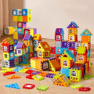 Nuevos niños construir casa bloques de construcción ensamblar juguetes rompecabezas partícula grande pared cuadrada Ventana Modelo Rompecabezas 3 años regalo - Product Image 1