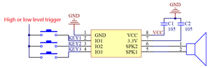 SOP8 High-Fidelity-Klang qualität CHV31OTP-Sprachchip PWM-Ausgangs schlüssels teuerung Direct Push Horn für Sound Chip