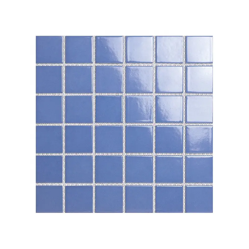 Piastrelle di mosaico in ceramica per bagno 48x48mm piscina in porcellana viola chiaro all'ingrosso