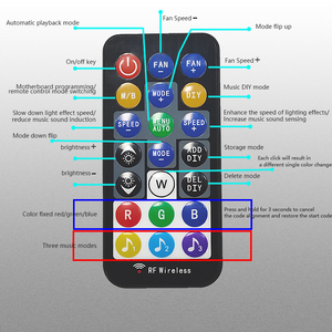 Manmu OEM Rgb Controller Computer <strong>Remote</strong> <strong>Control</strong> Fans and Led Light Multi-color Smart Music ARGB 6Pin 10Port Controller +<strong>Remote</strong> - Product Image 2
