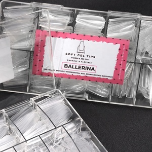 SAGALAGA Wholesale Clear Matte Nail Extension <strong>Tips</strong> Different Size Soft Gel <strong>Tips</strong> with Customs <strong>Brand</strong> Box - Product Image 1