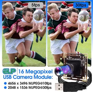 Modulo fotocamera USB ELP 16MP con obiettivo da 75 gradi senza distorsione CMOS IMX298 USB2.0 Video Raspberry Pi Web PC Camera per stampante 3D - Product Image 3