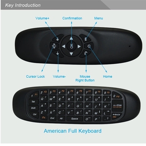 Mini teclado recargable C120 2,4G Air Mouse inalámbrico INGLÉS ÁRABE ruso tailandés teclado QWERTY control remoto universal - Product Image 4