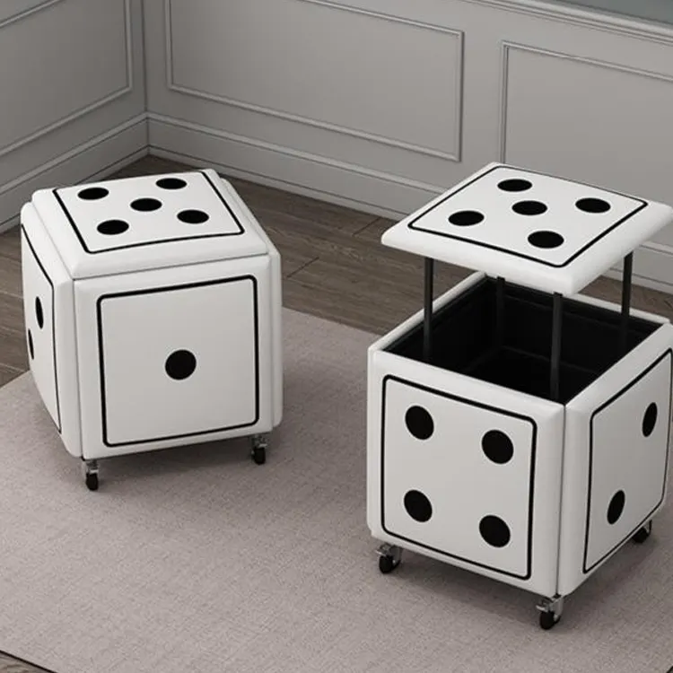 5 en 1 Dés rubik's Cube Tabouret De Stockage De Ménage Petit Appartement Canapé Tabouret Salon Empilable Combinaison Table Basse Tabouret