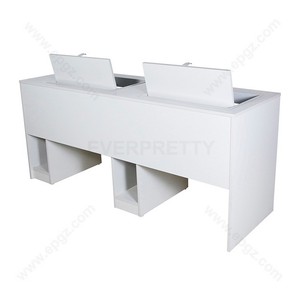 Mesa de madera para laboratorio de computadoras escolares, tablero abatible para computadora, diseño moderno, escritorio para computadora de estudiante con soporte para CPU - Product Image 4