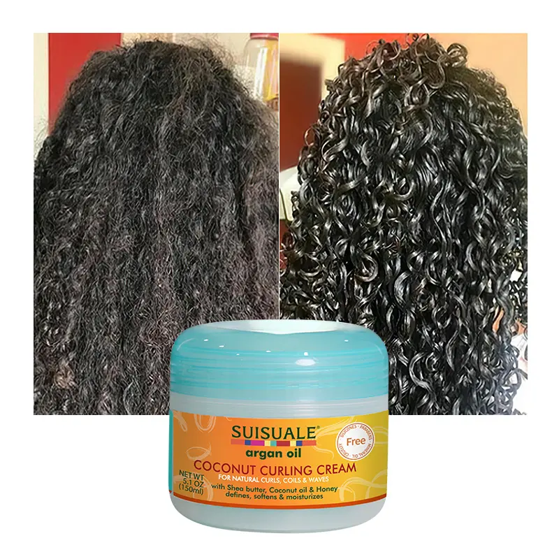 Produk Styling pengeriting rambut alami organik kustom krim penambah pengeriting rambut Gel untuk WANITA HITAM
