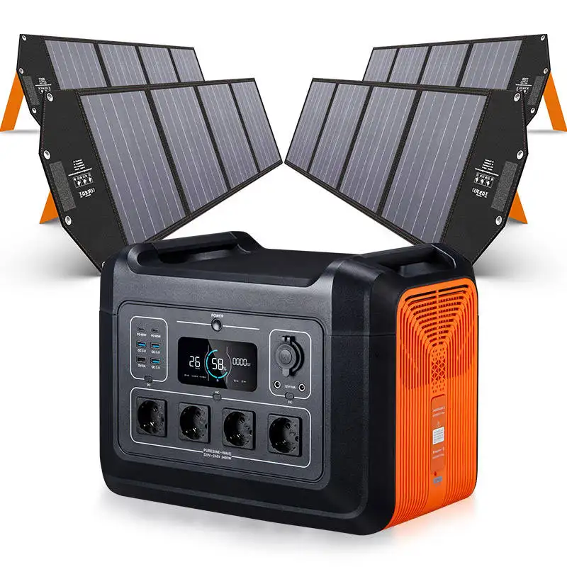 Bateria portátil 3000w para armazenamento, gerador solar portátil 110v, estação de energia 2400w para armazenamento de energia