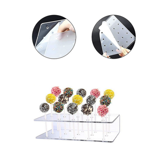 Acrylic Lollipop giá 15 lỗ và 20 lỗ trong suốt kẹo đứng hiển thị và vị trí đứng hiển thị kệ - Product Image 3