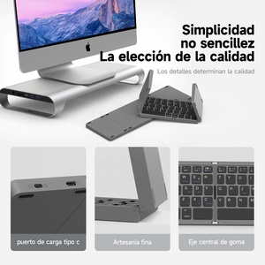 ミニワイヤレスBTキーボードiPadタブレットノートパソコン折りたたみ式スペインスペイン語数字キーパッドUSBインターフェース機械操作新品 - Product Image 4