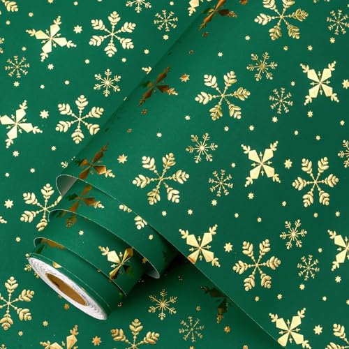 Green with Gold Foil