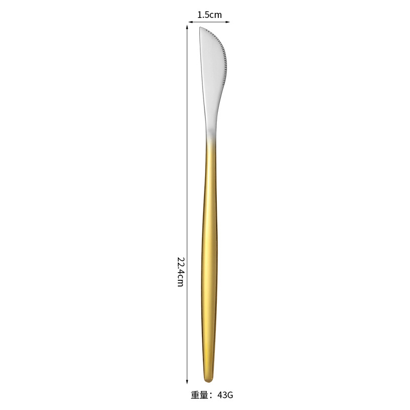 Portugal - Cuchillo de mesa medio dorado