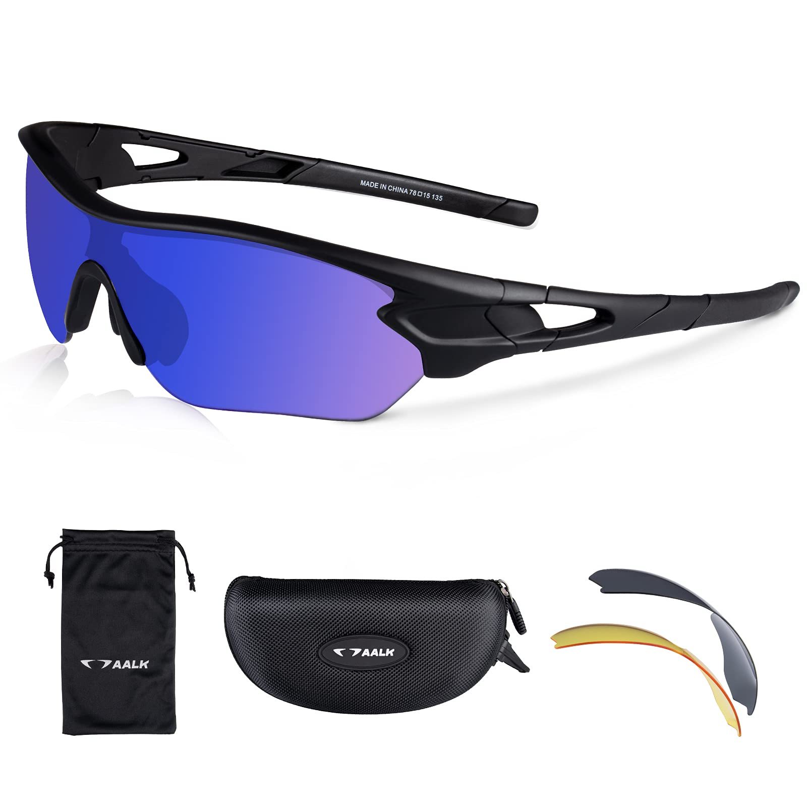 Black frame bule lens