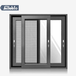 Gülümseme broş satış asya standart modelleri çift camlı alüminyum pencereler 3 parça sürgülü pencereler cibinlik veya panjur pencereler - Product Image 5