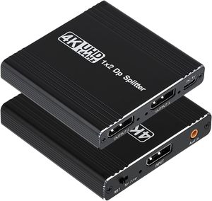 SYONG Displayport <strong>to</strong> Dual Displayport Splitter <strong>Adapter</strong>,4K144Hz MST Displayport Hub 1 in 2 Out DP1.4 Display Port Splitter - Product Image 1