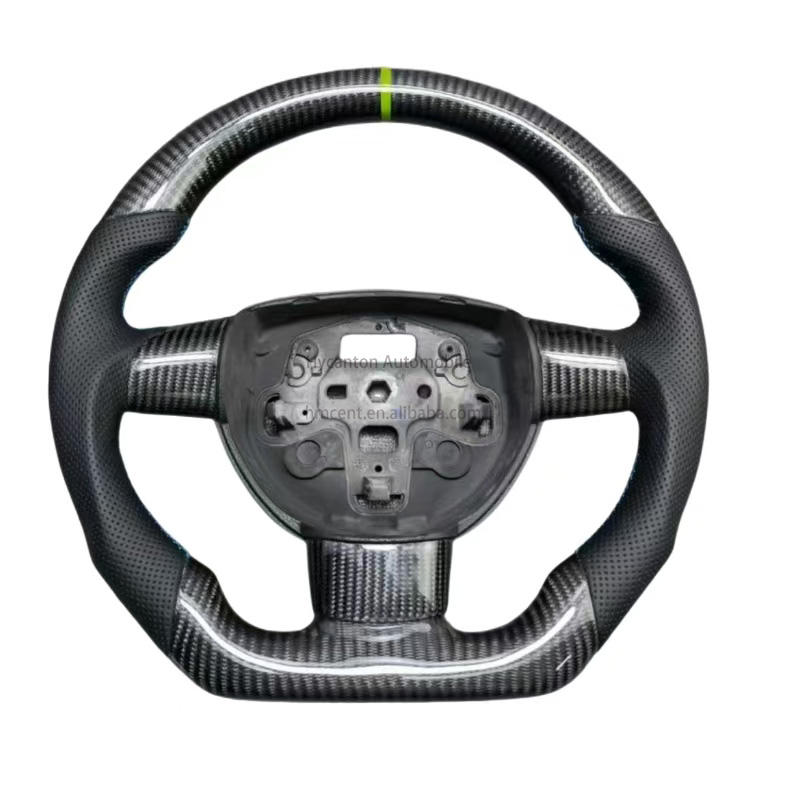 Leather+carbon fiber+green logo+white stitching