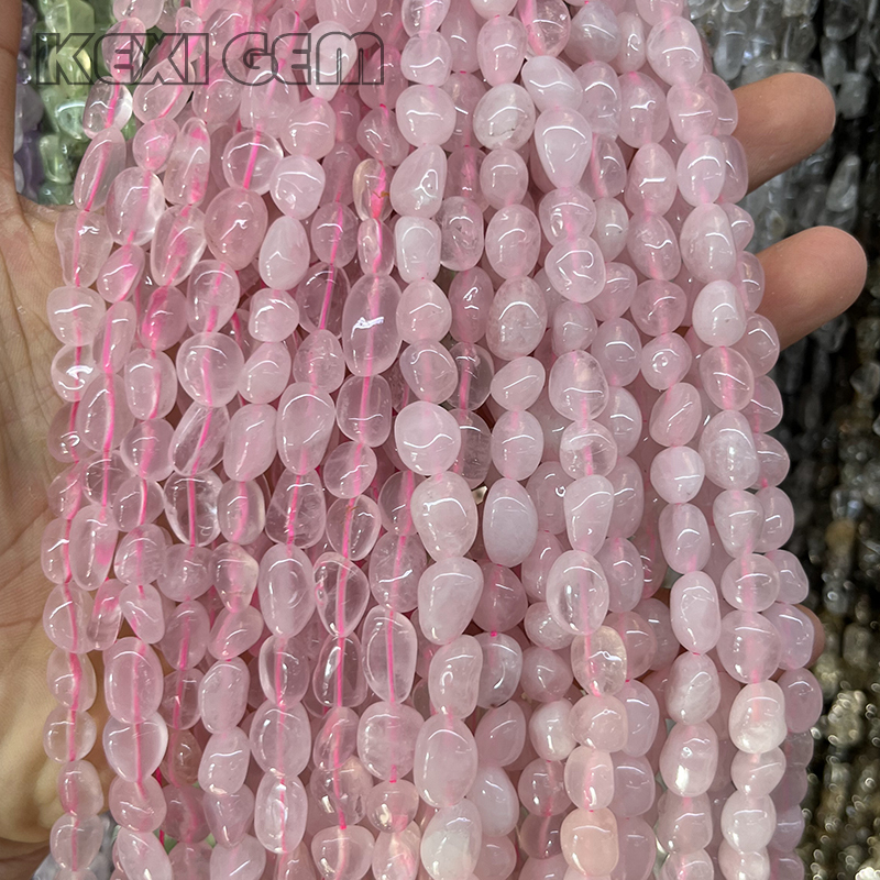 Natural Rose Quartz Nugget Beads
