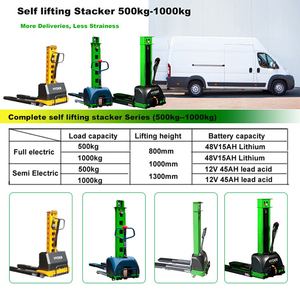 Walkie Stacker 500kg 1000kg with Self <strong>Loading</strong> Lifting <strong>Function</strong> for Sale