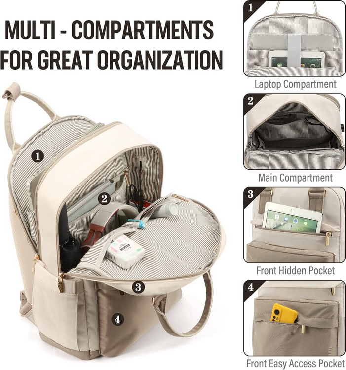 Mehrere Fächer aus hochwertigem Nylon mit USB-Ladefunktion für Männer mit benutzerdefiniertem Logo, Laptop-Rucksack, Arbeitsschule, Reiserucksack