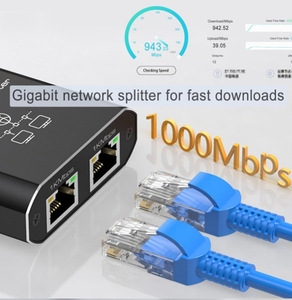 千兆1000Mbps RJ45分离器1X2以太网电缆1进2出网络分离器电脑转换器8P8C扩展器插头扩展 - Product Image 5