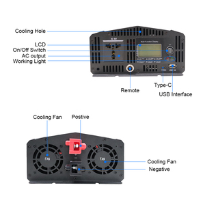 1KW 2KW 3KW Solar Power Inverter Multi <strong>Function</strong> Display Dc Power <strong>System</strong> with Charger for Lead Acid Battery and 5m Remote <strong>Control</strong> - Product Image 3