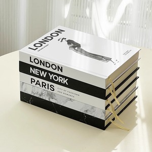 หนังสือปลอมสีเทาดำและขาวหนังสือเมืองจำลองหนังสือทันสมัยสมุดโน้ตเรียบง่ายโรงแรมโมเดลห้องกาแฟการตกแต่งตั้งโต๊ะ - Product Image 6