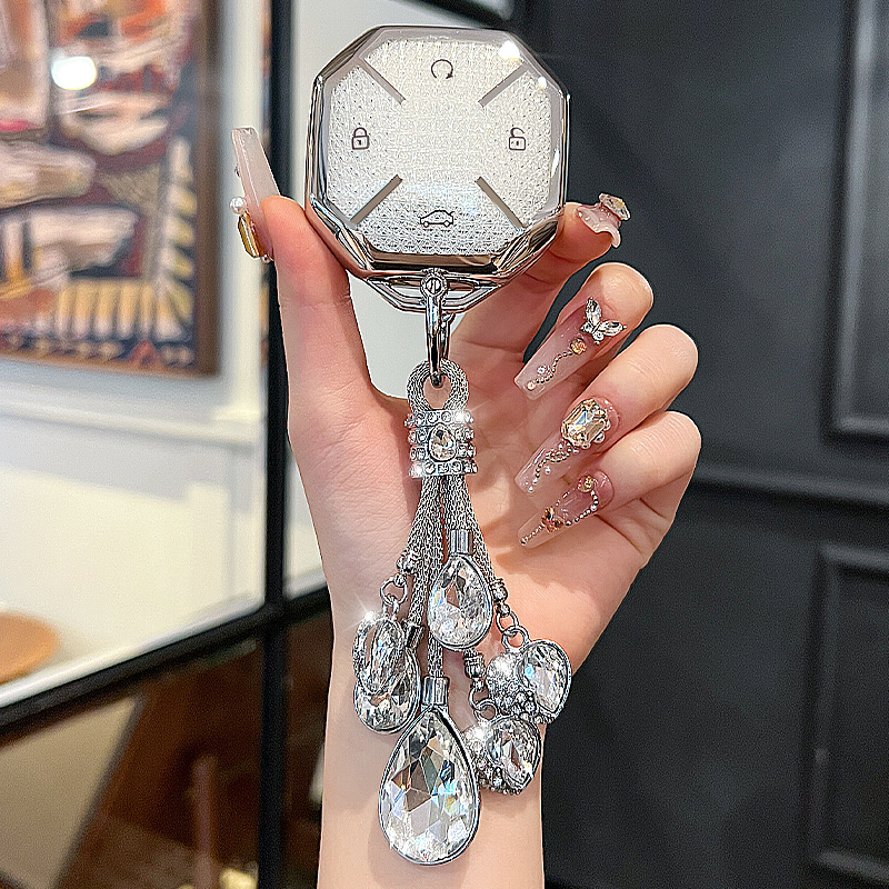 Porte-clés argent + cristal