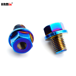 HRMinチタン合金自動車エンジンオイルドレンプラグ高強度Gr.5 Ti-6Al-4V M112 * 1.75mmスクリューマグネット付きフォード車 - Product Image 4