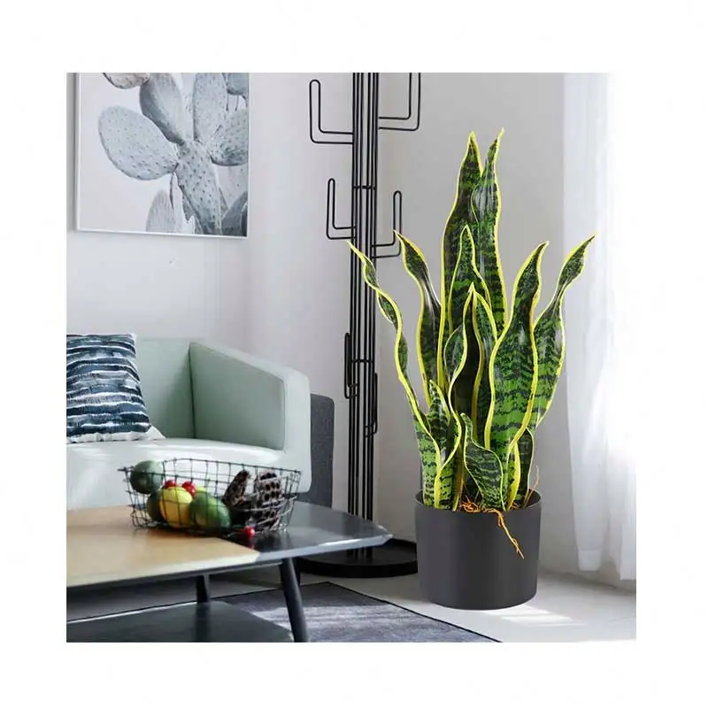 Height Green Artificial Plastic Bonsai Snake Plant Artificial Sansevieria Ornamental Plant