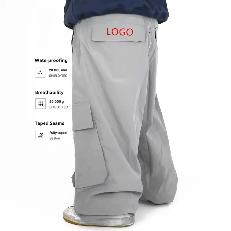 AQTQ Unisex antivento da uomo pantaloni da neve con gru fatti su misura Pantaloni da neve invernali termici larghi skipanting da sci Cargo pantaloni da sci donna