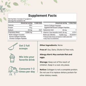 Sehistar hidrolize kollajen içecek tozu cilt takviyesi çok kollajen Protein tozu tip I,II,III,V, biyotin ile X - Product Image 5