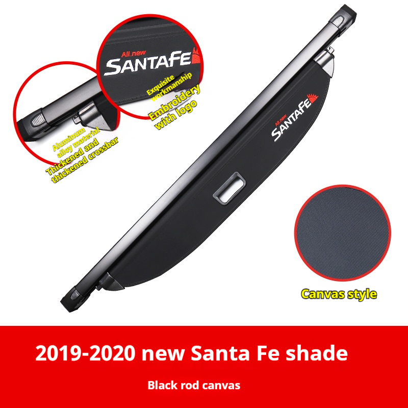 2019-2023 Santa Fe: Lona negra/beige, cuero, estría de carbono