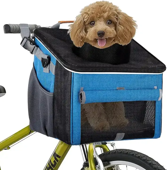 Hot selling new design Soft selvedge Breathable pet carrier Bicycle Bike Basket Carrier Travel Bag dog Backpack for cat