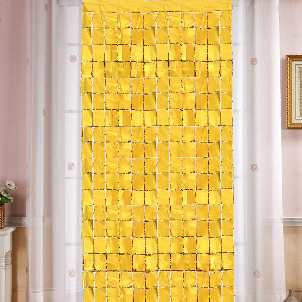 Rideau de porte carré doré 1*2m