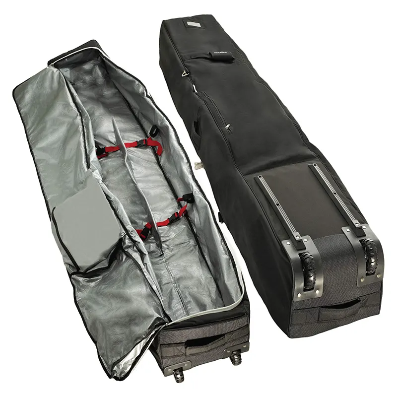 맞춤형 여행 롤링 더블 스키 가방 바퀴 스노우 보드 가방 항공 여행을위한 방수 패딩 스노우 보드 가방