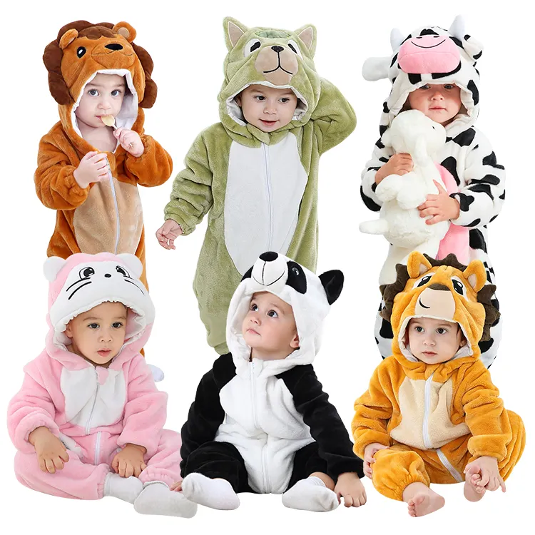 بدلة رومبير للأطفال البنات والأولاد بتصميم الحيوانات ملابس شتوية لحديثي الولادة بغطاء رأس