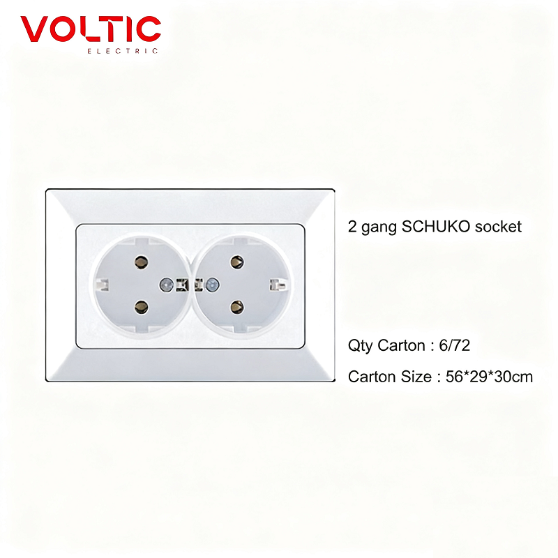 Prise SCHUKO à 2 modules avec mise à la terre
