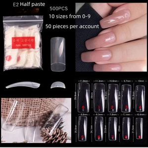 2025 Full Paste Pointed End Ballet Transparent Toenail Nature French Style Half Paste Paintings Ellipse Water Droplet Nail <strong>Tips</strong> - Product Image 6