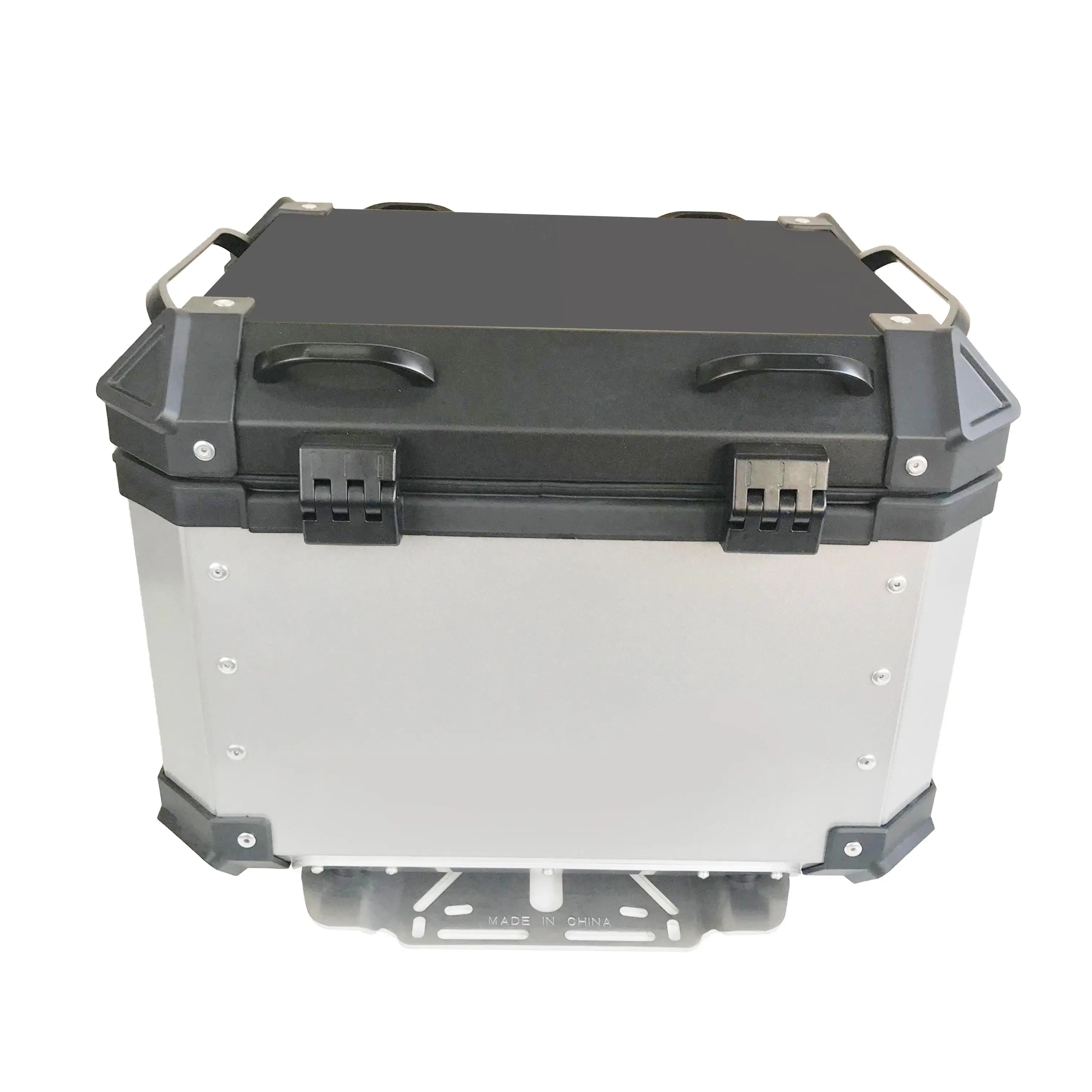 OHHO Silver Motorcycle Tail Box 45l Delivery Box Motorcycle Top Case Motorcycle Aluminum Top Box