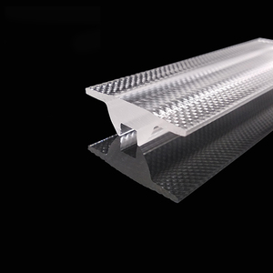 Yüksek kalite şeffaf LED ekstrüzyon alüminyum profil plastik PMMA 90 derece doğrusal Lens kabartma etkisi ile LED aydınlatma Len - Product Image 1