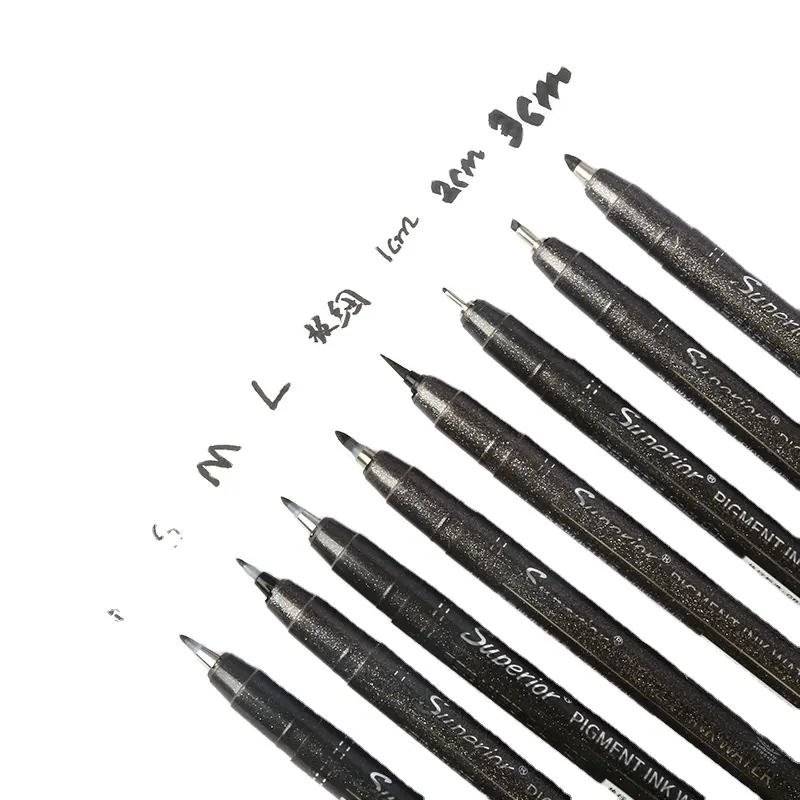 Canetas de lettering, conjunto de marcadores com 8 tamanhos de caligrafia preta para iniciantes e escrita