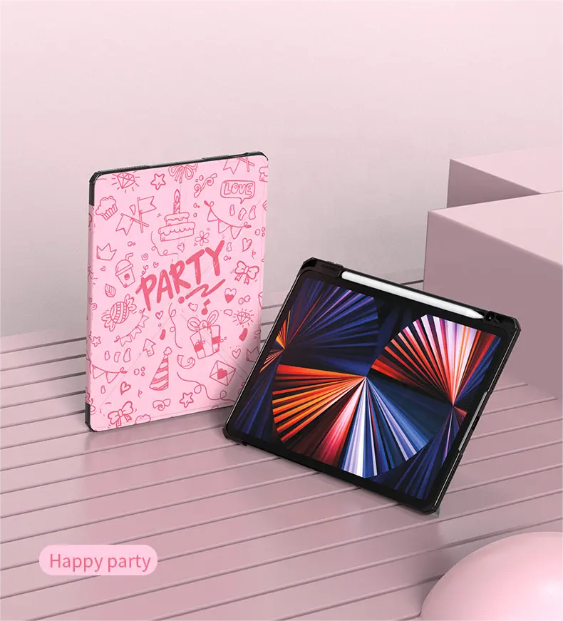 Coque arrière antichoc pour iPad Air 10.9 pouces, étui en cuir transparent avec porte-crayon pour iPad Air 5 2022