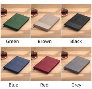 Cuaderno B5/A5 con logotipo en relieve al por mayor, cuaderno diario de cuero PU, Cuadernos para estudiantes con bordes de colores - Product Image 5