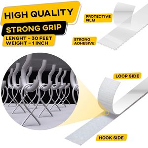 Rollo de cinta de bucle de gancho DB de fuerza industrial resistente Fácil de cortar Tiras de bucle de gancho fuerte de TPU elástico con adhesivo - Product Image 3