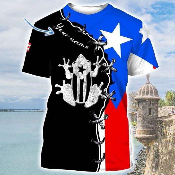 Porto Rico Coqui Grenouille Drapeau Couleur T-shir