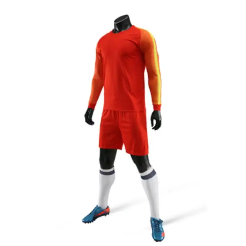 Uzun kollu giysi ve şort futbol takımları özelleştirilebilir spor giyim futbol forması setleri
