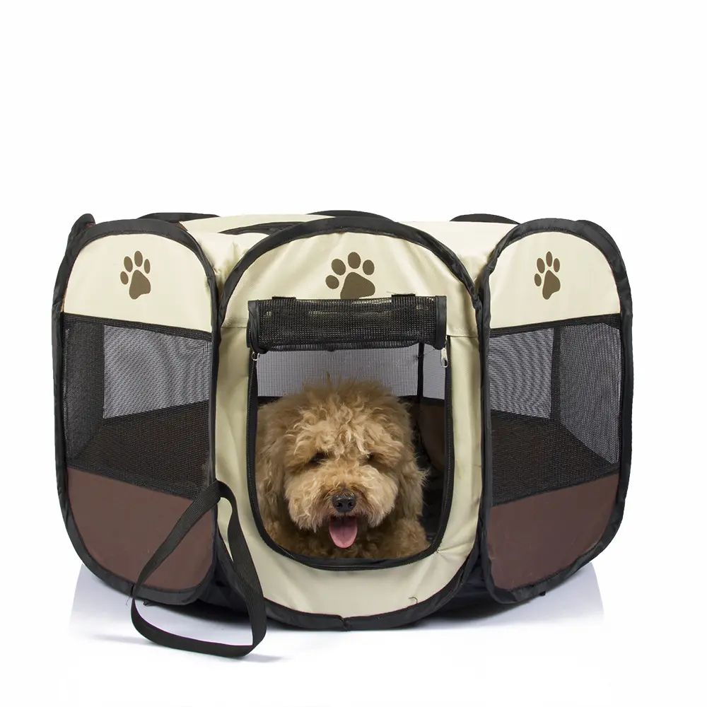 Collapsible octagonal pet tent Oxford cloth pet fence waterproof and scratch resistant dog play pen