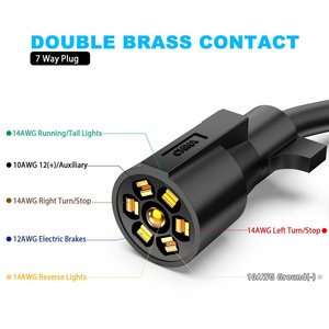 7-Pin đồng RV lưỡi Trailer dây nịt dây điện cắm 7 ft cùn cắt dây-40F đến 221f đánh giá nhiệt độ cực thấp thời tiết lạnh - Product Image 5